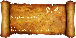 Vogler Anikó névjegykártya